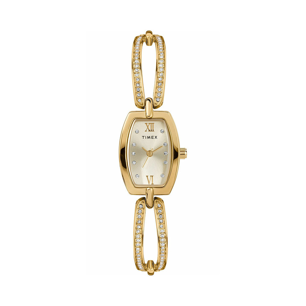 Casio Original 3937d Quartz Crystal Accented Chain Bracelet Womens Watch