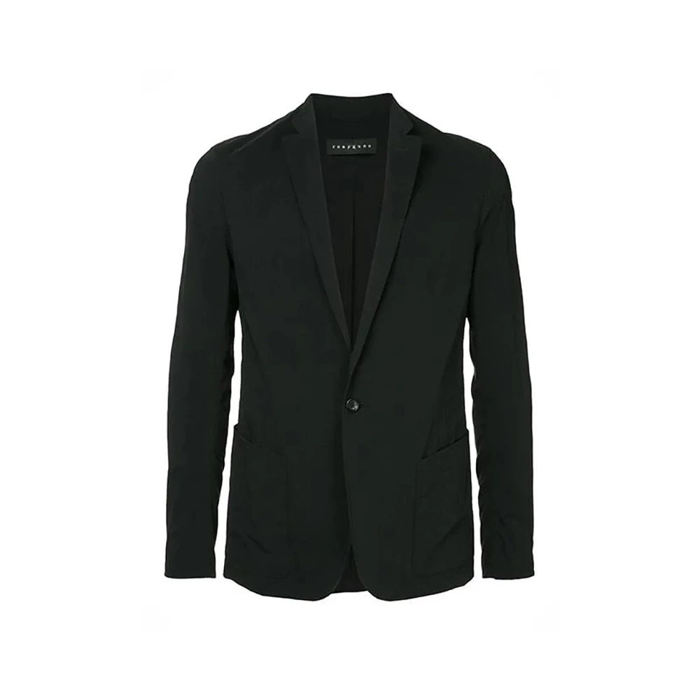 Black Synthetic Casual Blazer For Men